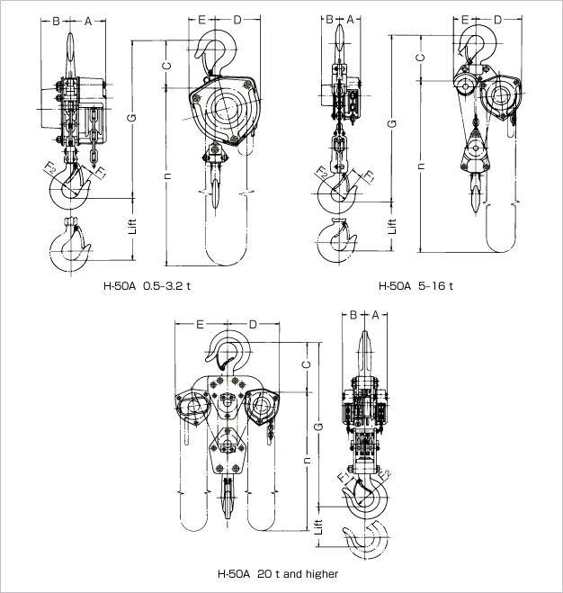 H-50A technische Zeichnung